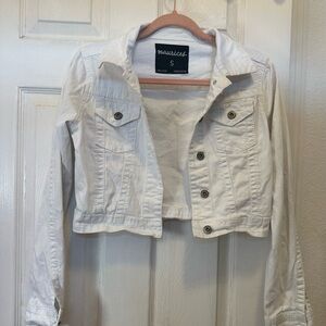 Maurices Cropped White Denim Jacket